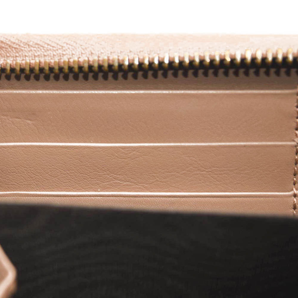 GUCCI Calfskin Matelasse Pearly GG Marmont Zip Around Wallet Porcelain Rose