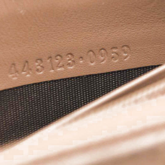 GUCCI Calfskin Matelasse Pearly GG Marmont Zip Around Wallet Porcelain Rose