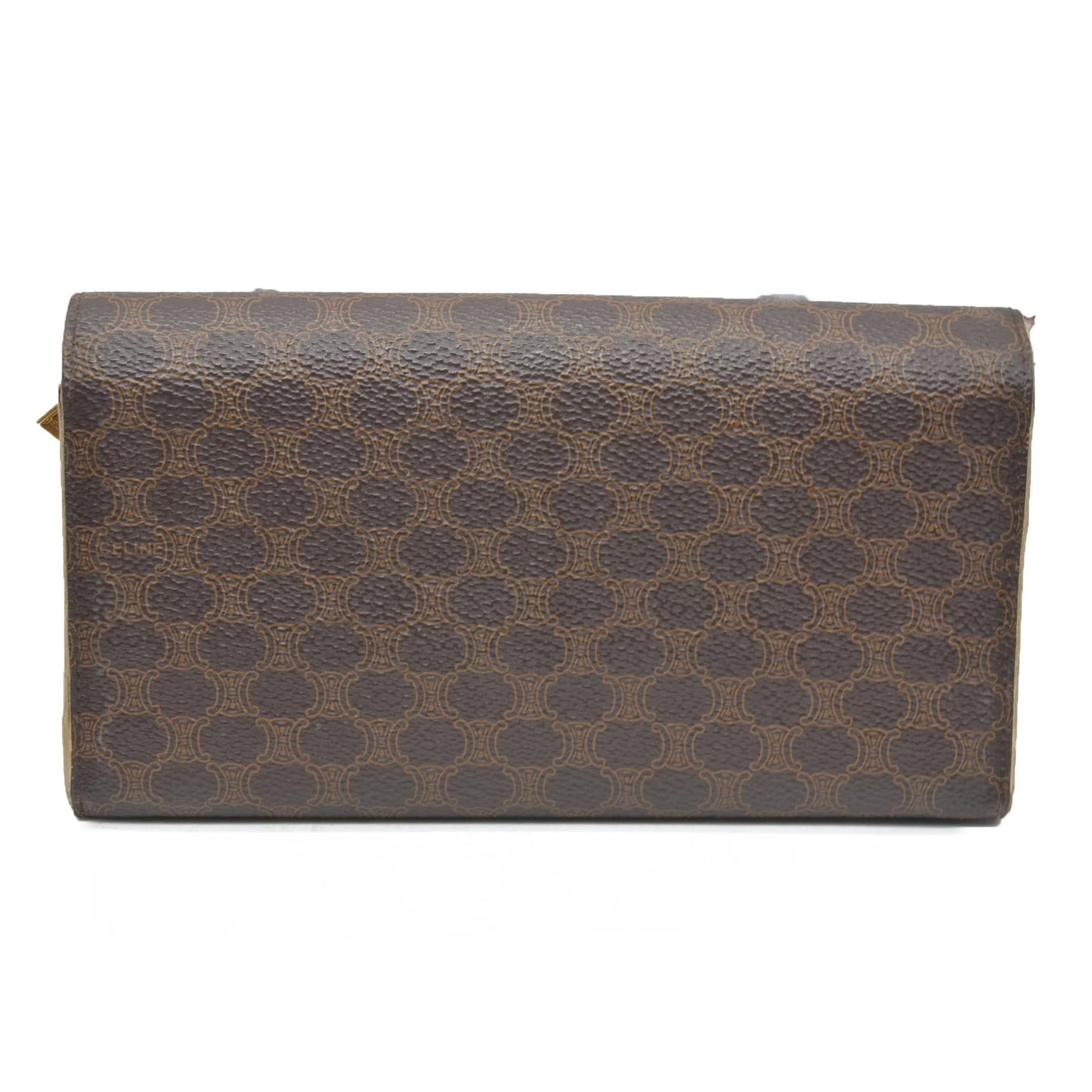 CELINE Bi-fold Long Wallet Brown Macadam Billfold PVC