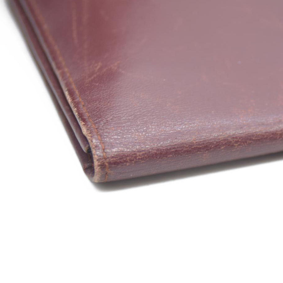 Must de Cartier Leather Bifold Long Wallet Bordeaux