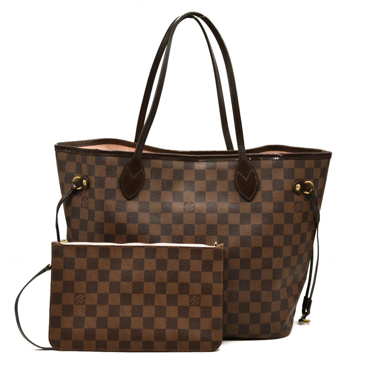 Louis Vuitton  Damier Ebene Neo Neverfull MM Rose Ballerine AR41