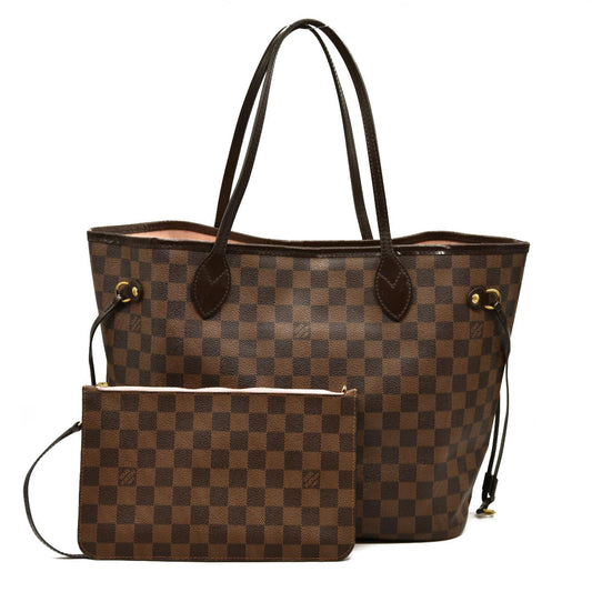 Louis Vuitton  Damier Ebene Neo Neverfull MM Rose Ballerine AR41