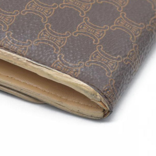 CELINE Bi-fold Long Wallet Brown Macadam Billfold PVC