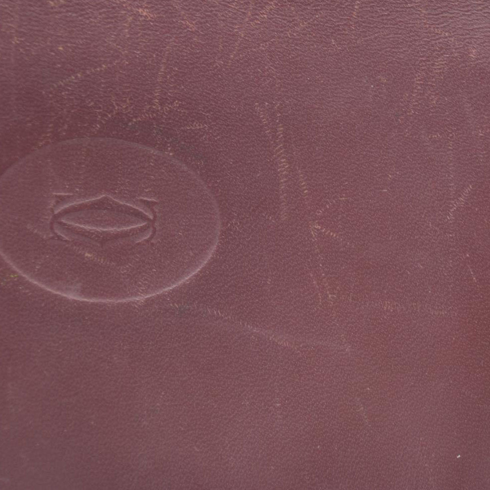 Must de Cartier Leather Bifold Long Wallet Bordeaux