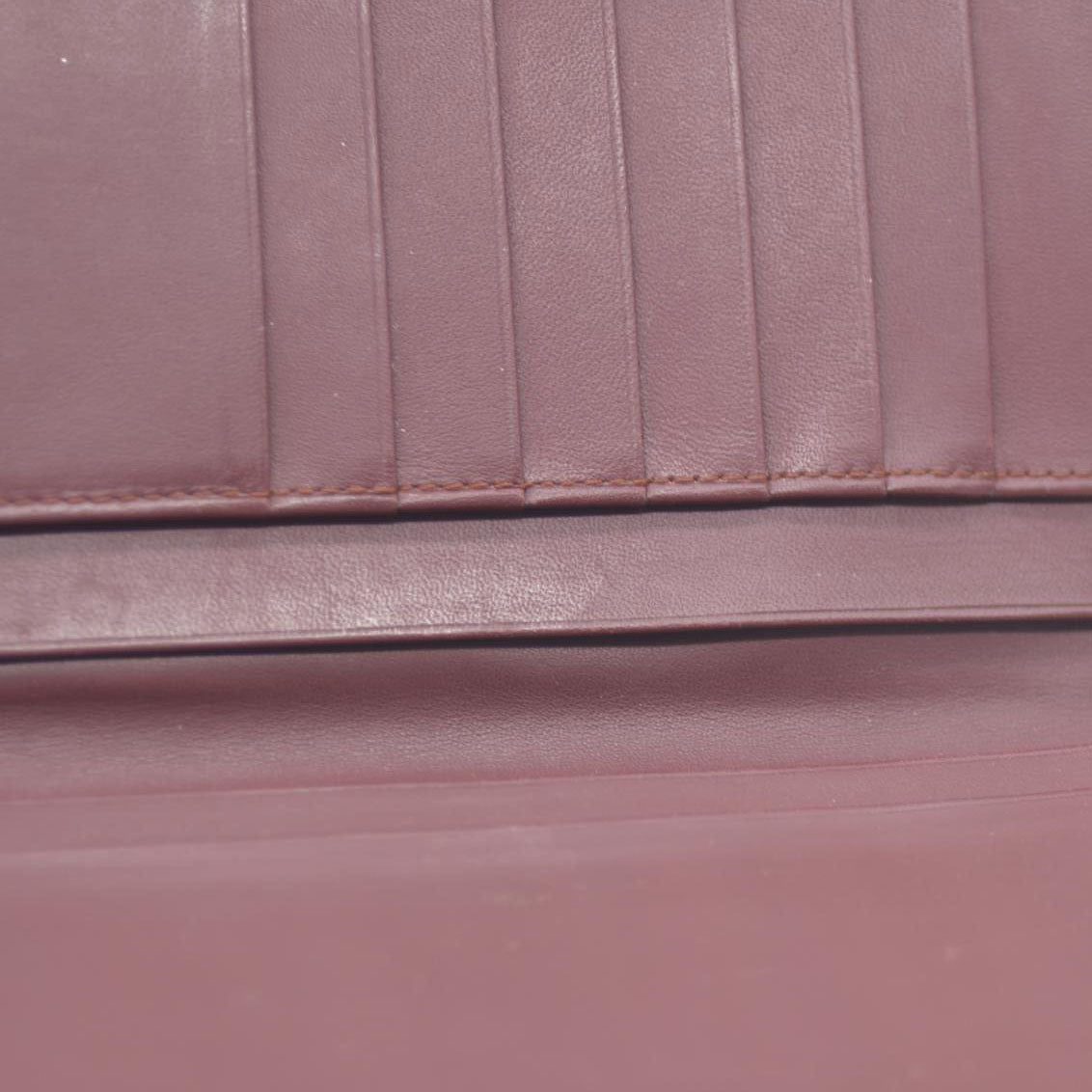 Must de Cartier Leather Bifold Long Wallet Bordeaux