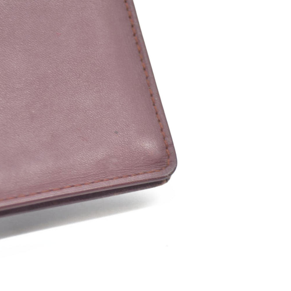 Must de Cartier Leather Bifold Long Wallet Bordeaux