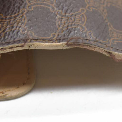 CELINE Bi-fold Long Wallet Brown Macadam Billfold PVC