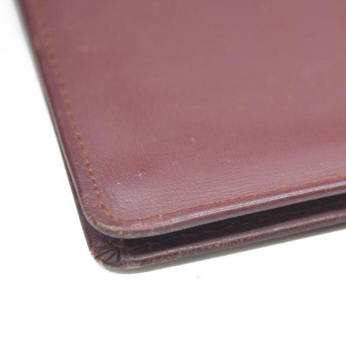 Must de Cartier Leather Bifold Long Wallet Bordeaux