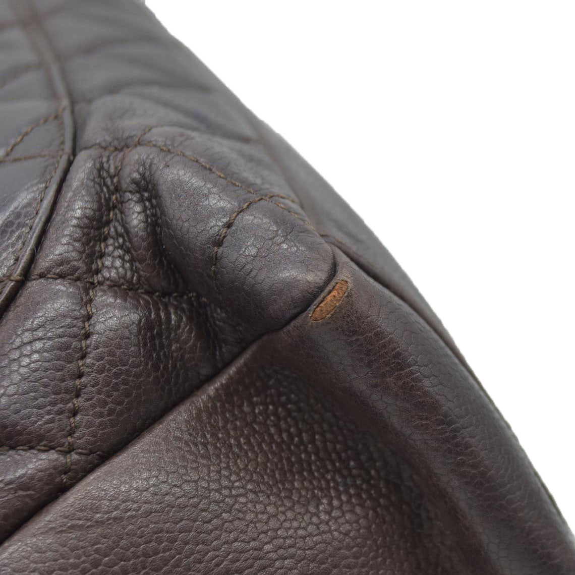 AUCTION $2900 Chanel  Caviar Quilted Grand Shopping Tote GST Brown Silver Hardware 2009