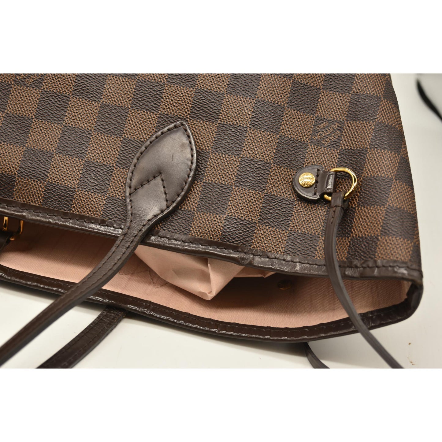 Louis Vuitton  Damier Ebene Neo Neverfull MM Rose Ballerine AR41