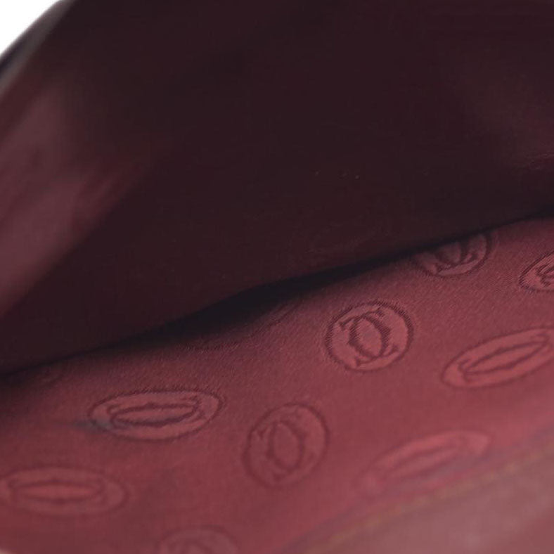 Must de Cartier Leather Bifold Long Wallet Bordeaux