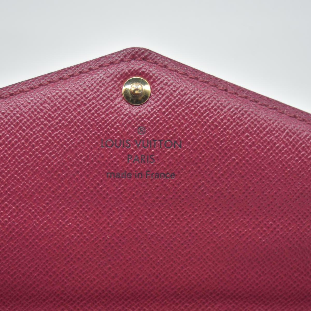 $775 2020 Louis Vuitton Monogram Sarah NM Fuchsia Wallet MI4280