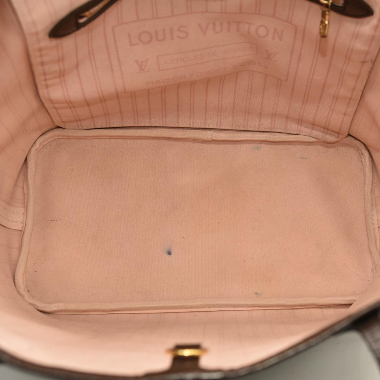 Louis Vuitton  Damier Ebene Neo Neverfull MM Rose Ballerine AR41