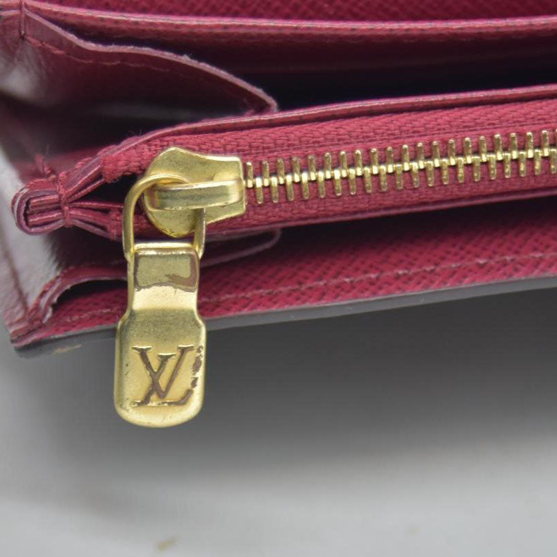 $775 2020 Louis Vuitton Monogram Sarah NM Fuchsia Wallet MI4280