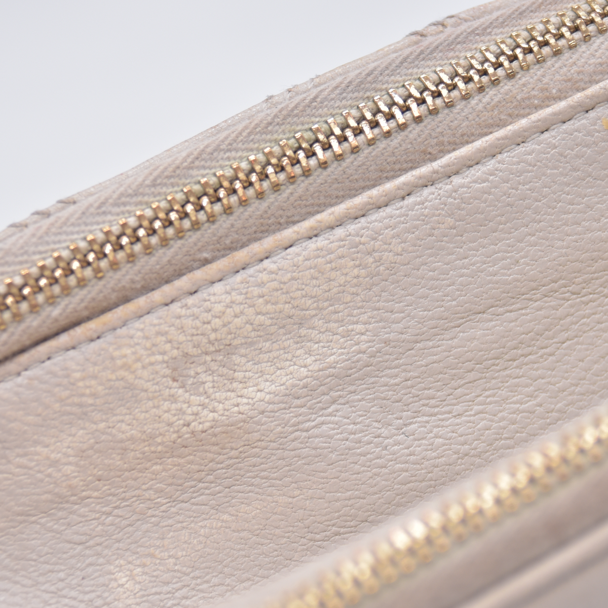 $1350 2021 Saint Laurent Grained Lambskin Quilted Mini Becky Double Zip Bag Cream 10021094