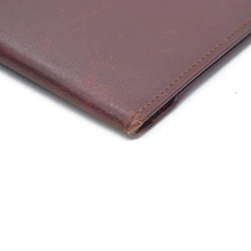 Cartier Vintage Burgundy Bifold Leather Wallet