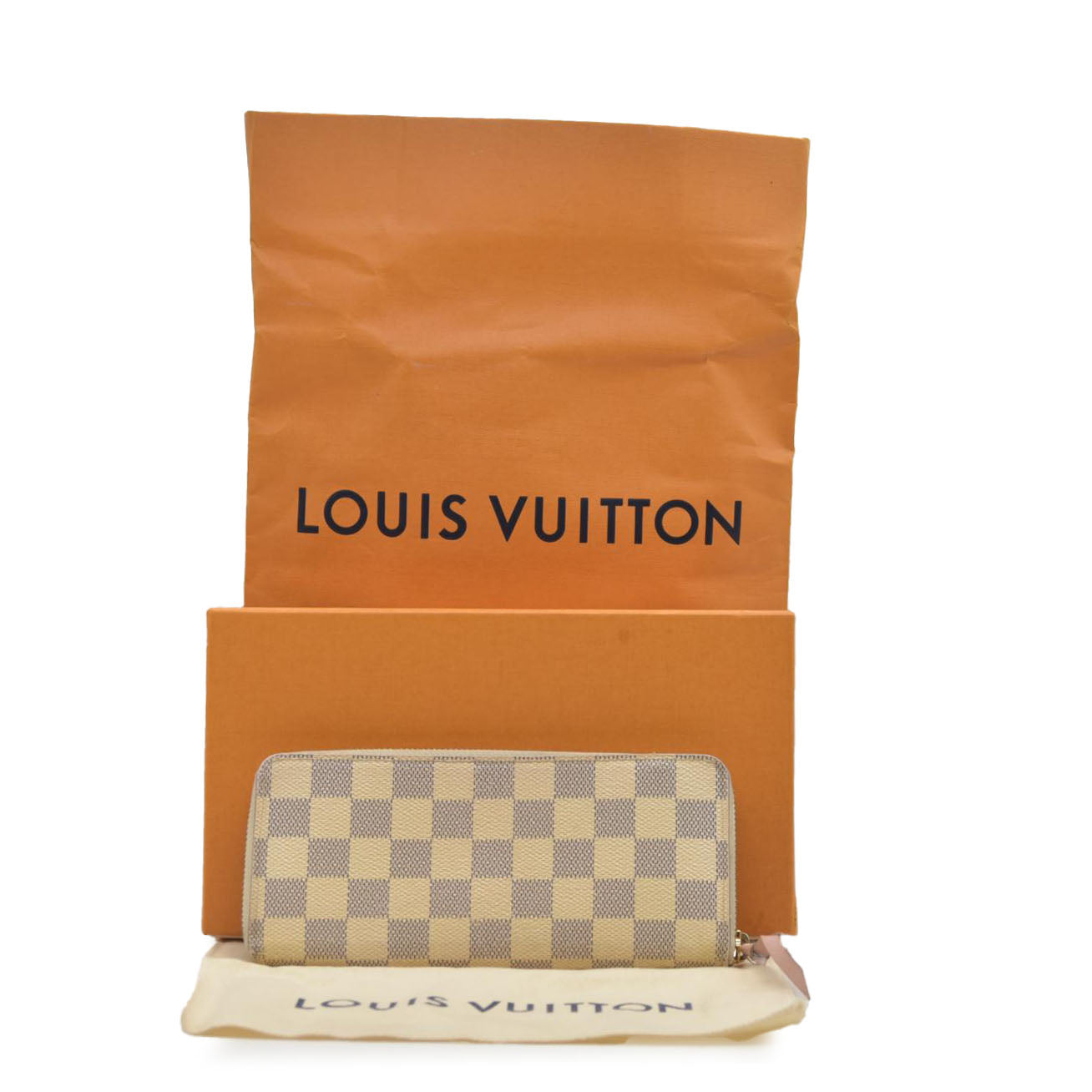 LOUIS VUITTON Damier Azur Clemence Wallet Rose Ballerine SD3129