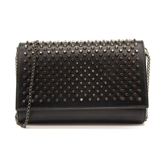 Christian Louboutin Paloma Spike Black Leather Shoulder Bag