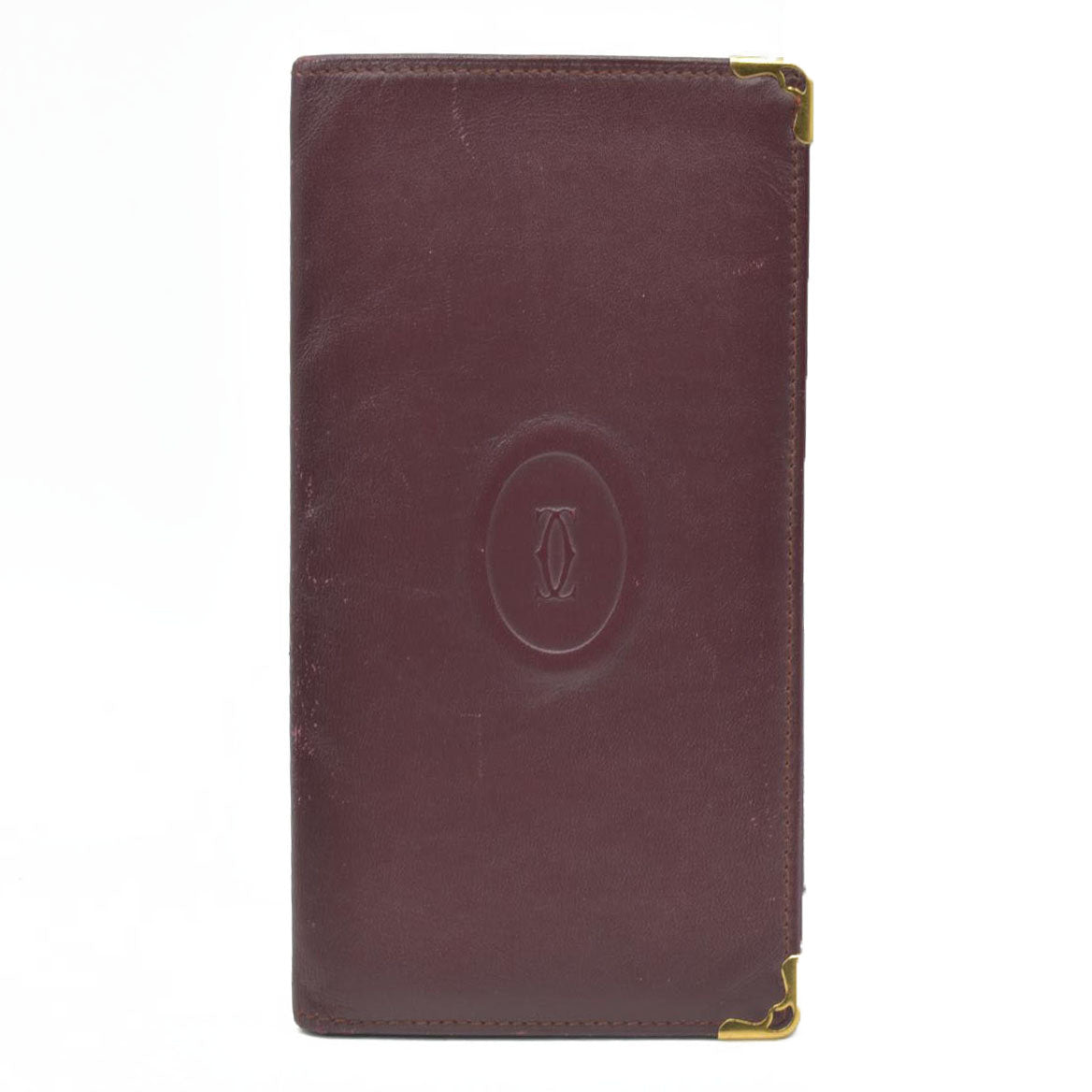 Cartier Vintage Burgundy Bifold Leather Wallet