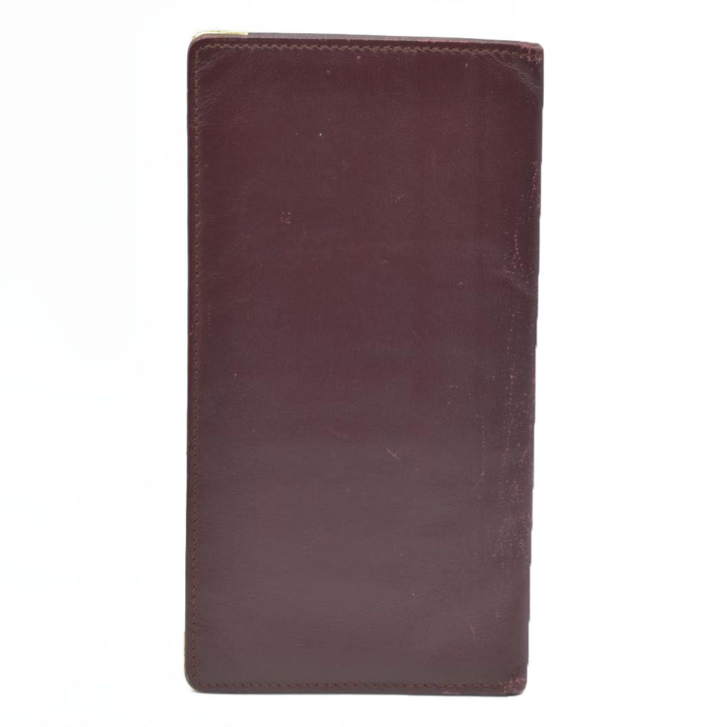 Cartier Vintage Burgundy Bifold Leather Wallet