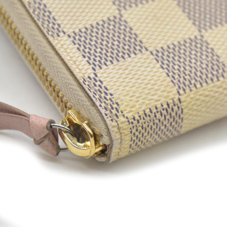 LOUIS VUITTON Damier Azur Clemence Wallet Rose Ballerine SD3129