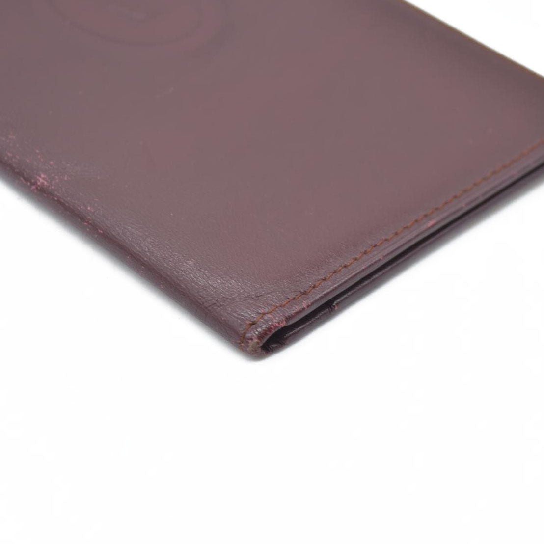Cartier Vintage Burgundy Bifold Leather Wallet