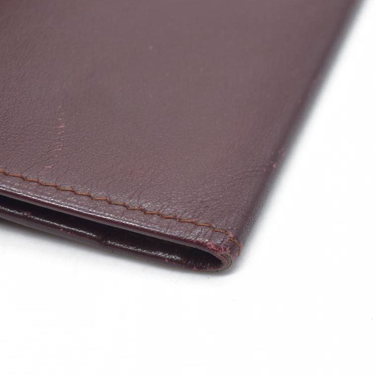 Cartier Vintage Burgundy Bifold Leather Wallet
