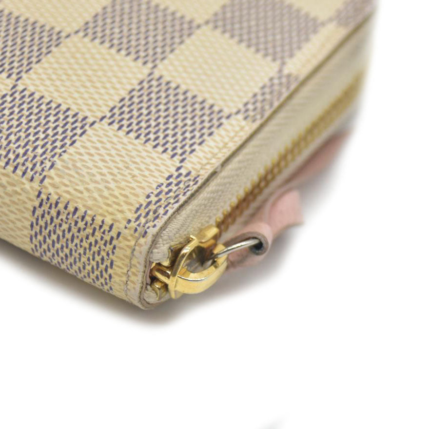 LOUIS VUITTON Damier Azur Clemence Wallet Rose Ballerine SD3129