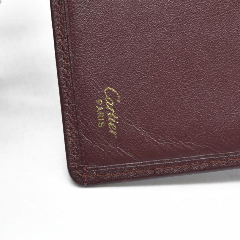 Cartier Vintage Burgundy Bifold Leather Wallet