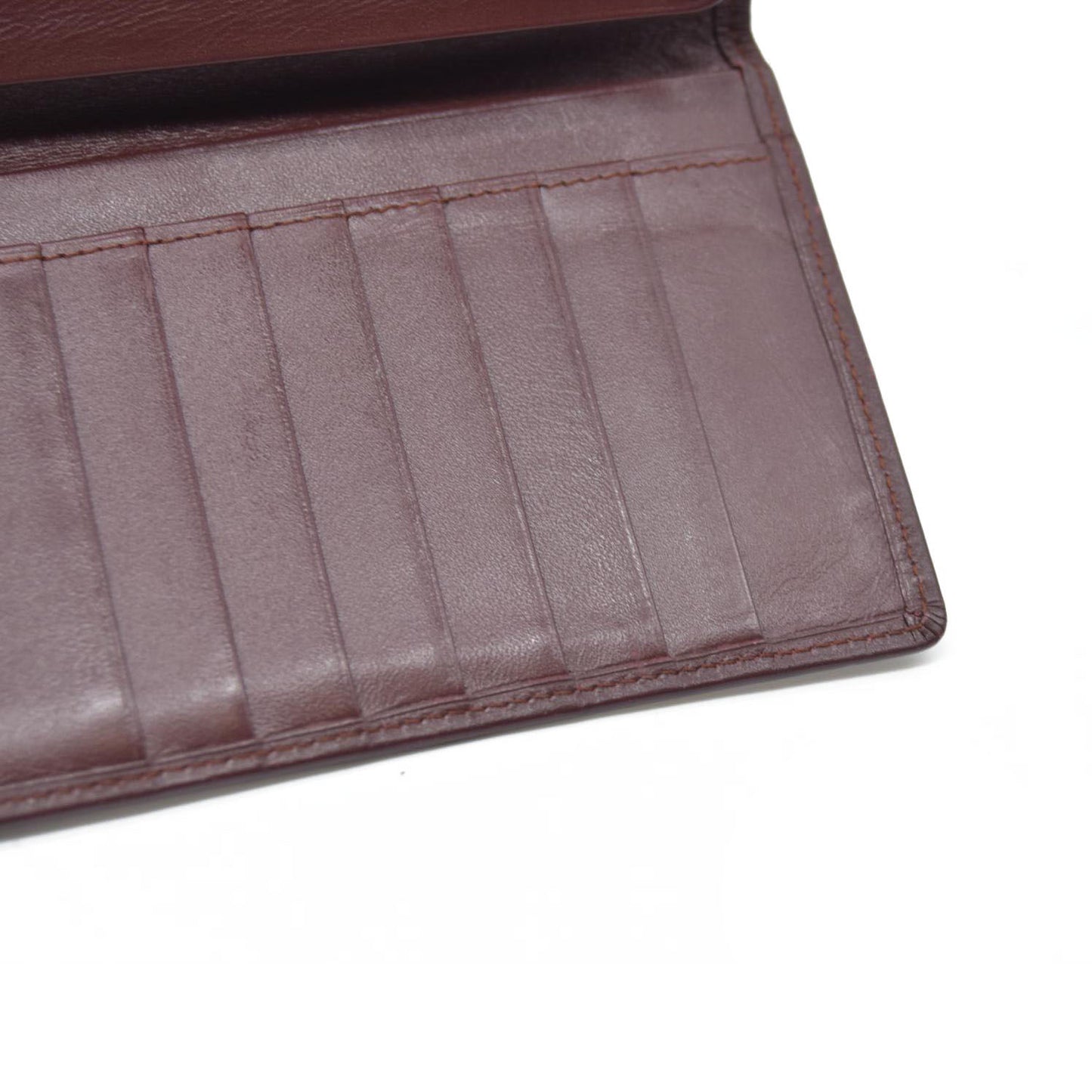 Cartier Vintage Burgundy Bifold Leather Wallet