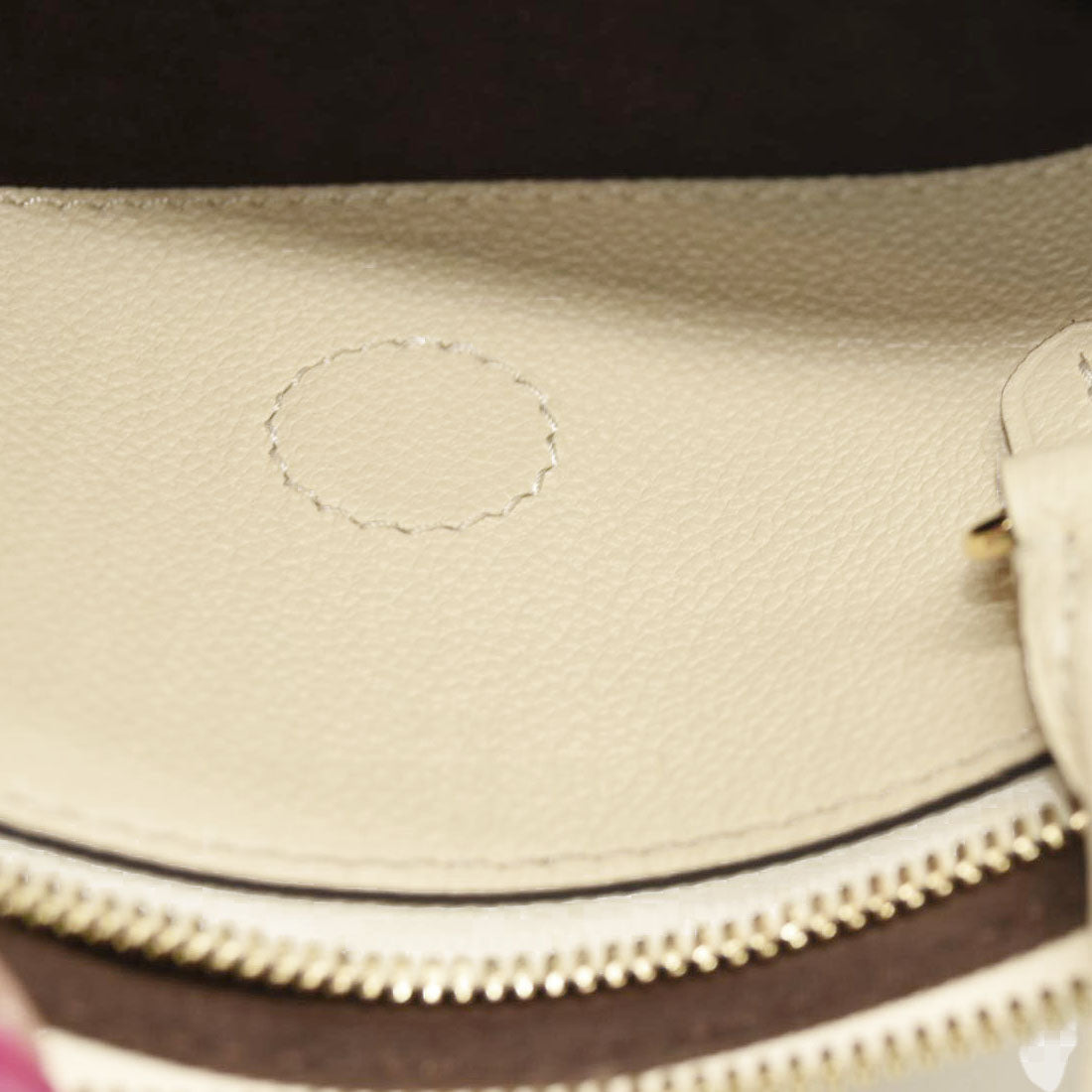 LOUIS VUITTON Trianon PM Monogram Emprreinte Handbag Creme