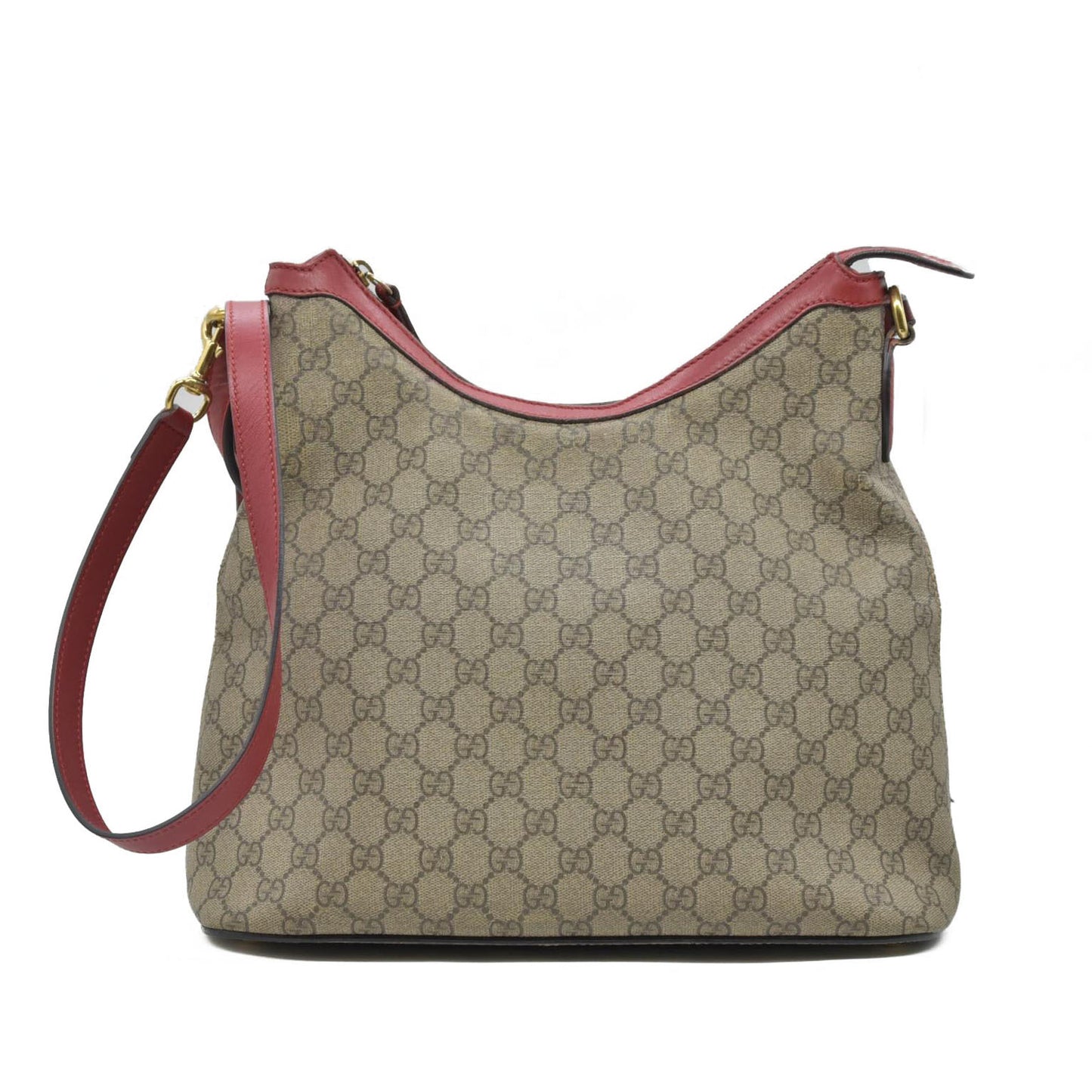 $1980 Gucci GG Supreme Monogram Linea A Hobo Red