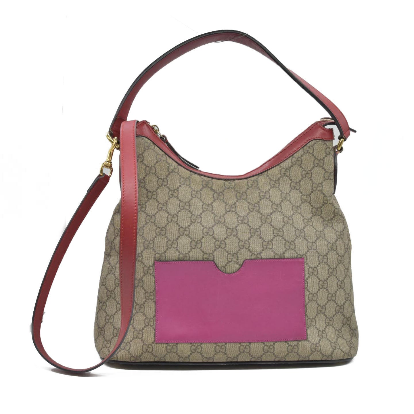 $1980 Gucci GG Supreme Monogram Linea A Hobo Red