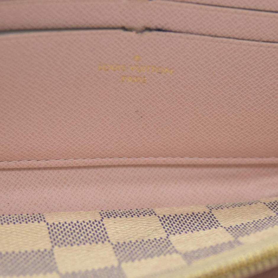 LOUIS VUITTON Damier Azur Clemence Wallet Rose Ballerine SD3129