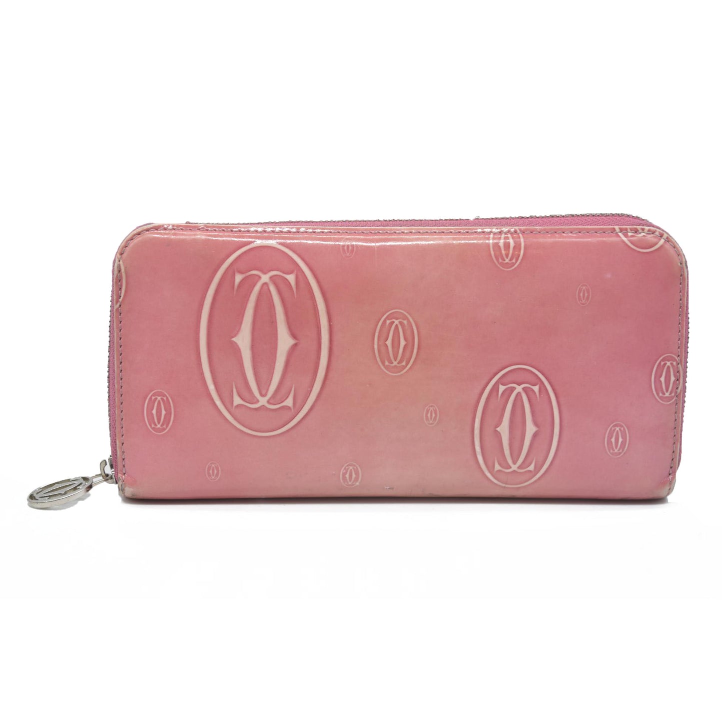 Cartier Patent leather Logo Wallet Pink