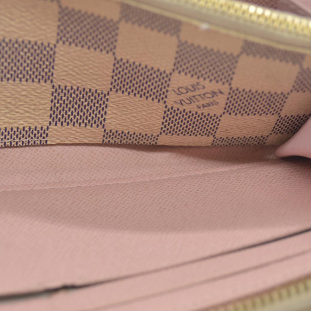 LOUIS VUITTON Damier Azur Clemence Wallet Rose Ballerine SD3129
