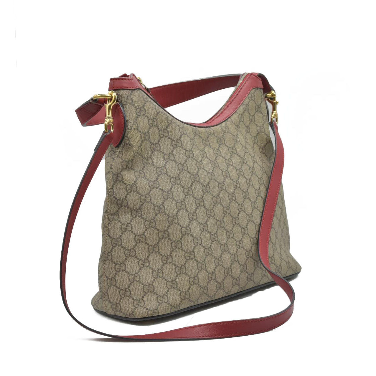 $1980 Gucci GG Supreme Monogram Linea A Hobo Red