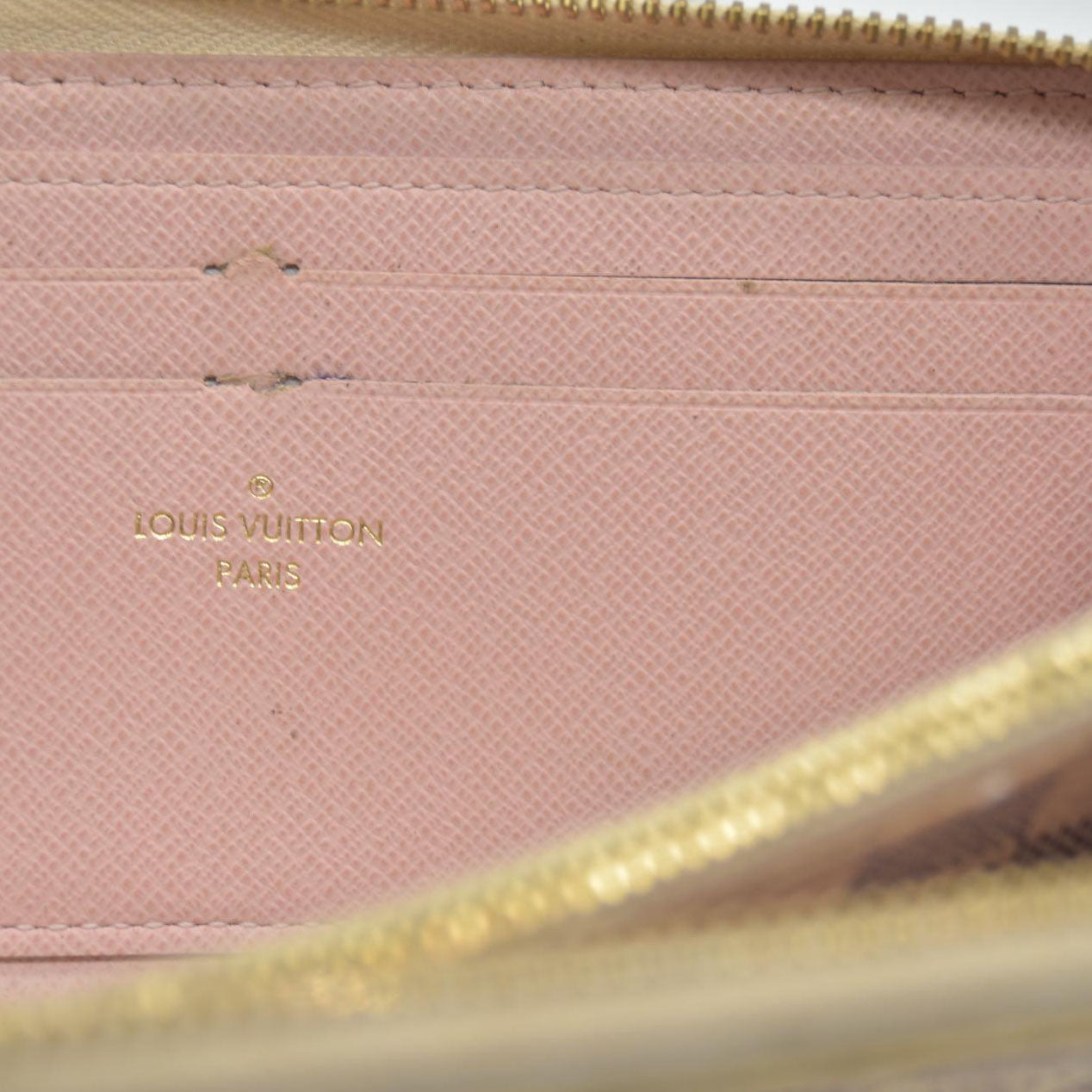 LOUIS VUITTON Damier Azur Clemence Wallet Rose Ballerine SD3129