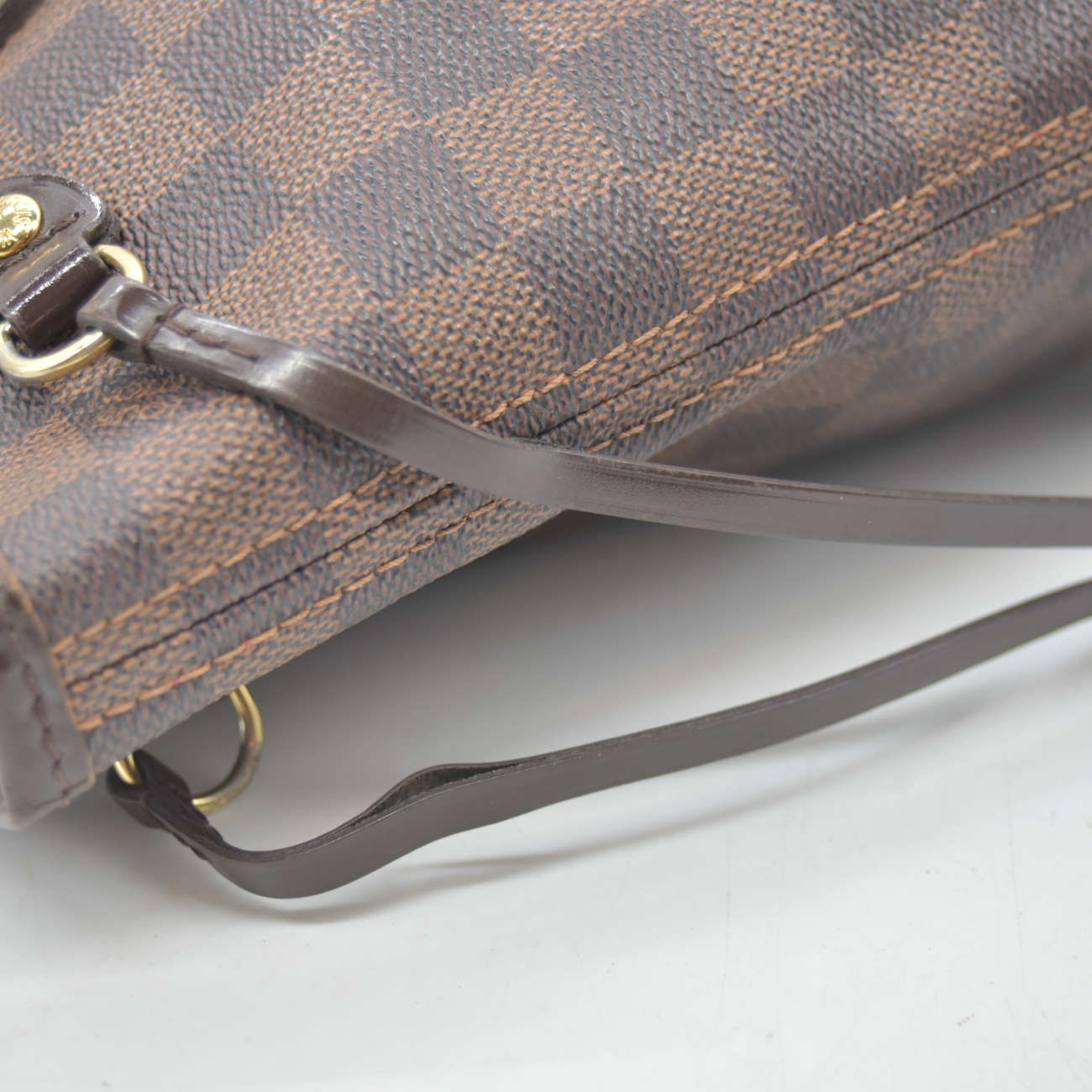 $2160 2009 Louis Vuitton LV Tote Bag Neverfull PM Brown Damier VI1099