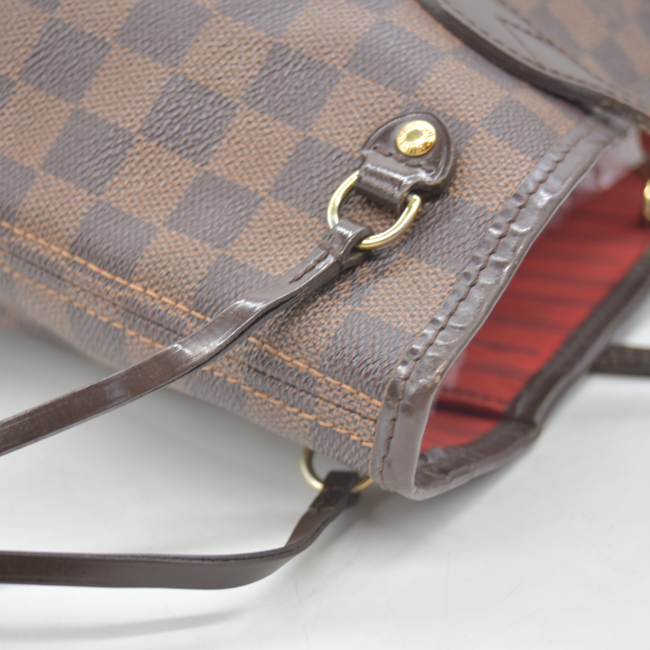 $2160 2009 Louis Vuitton LV Tote Bag Neverfull PM Brown Damier VI1099