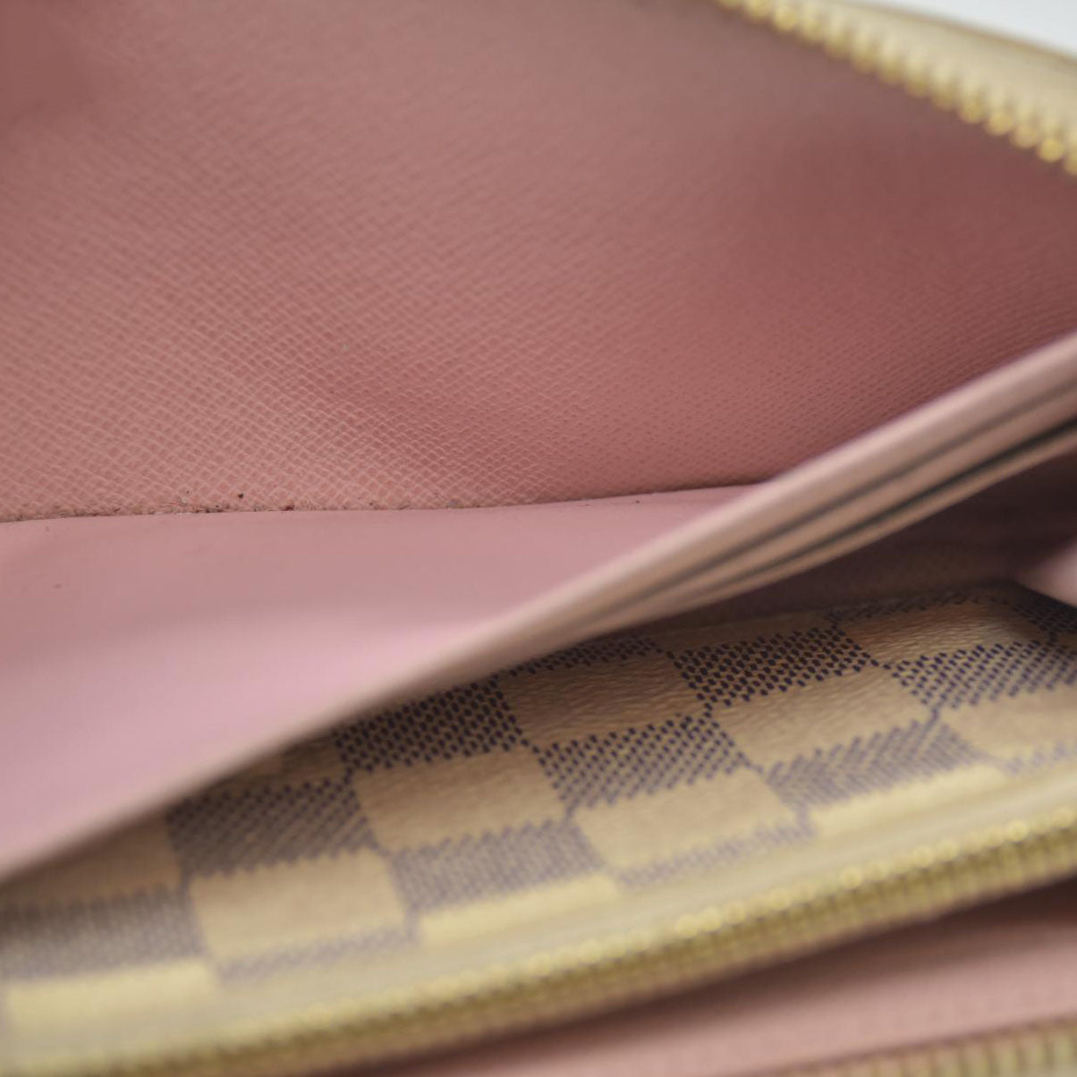 LOUIS VUITTON Damier Azur Clemence Wallet Rose Ballerine SD3129