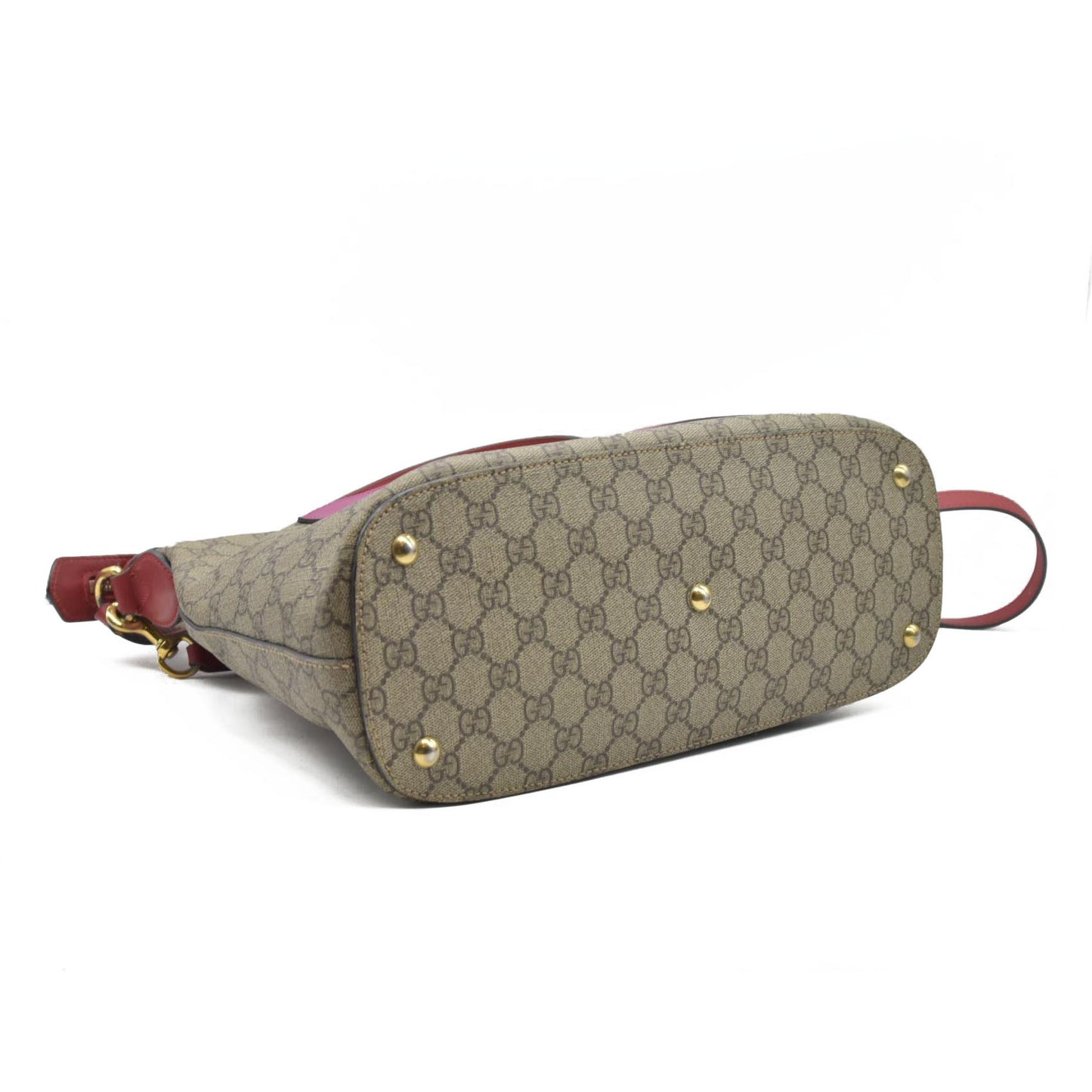 $1980 Gucci GG Supreme Monogram Linea A Hobo Red