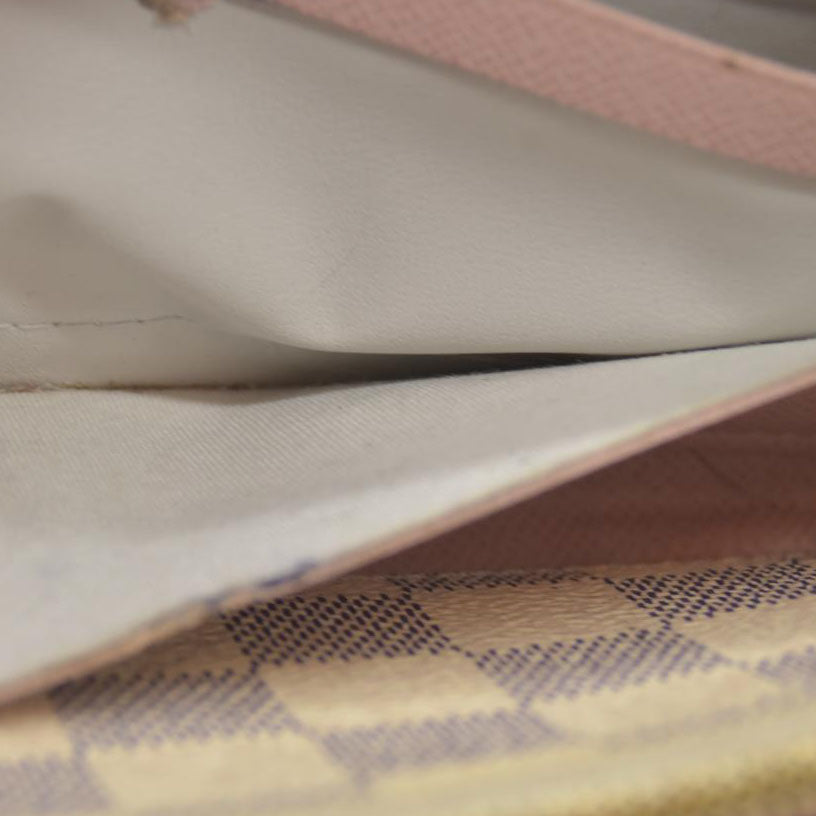 LOUIS VUITTON Damier Azur Clemence Wallet Rose Ballerine SD3129