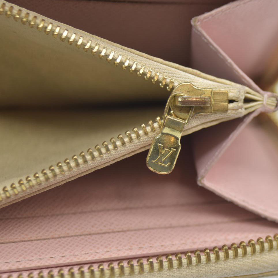 LOUIS VUITTON Damier Azur Clemence Wallet Rose Ballerine SD3129
