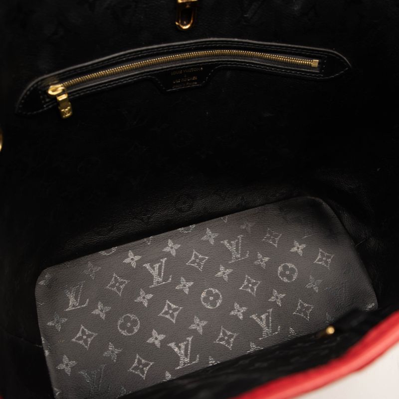 LOUIS VUITTON X UF Tufted Monogram Neverfull MM in Black and Red Tote