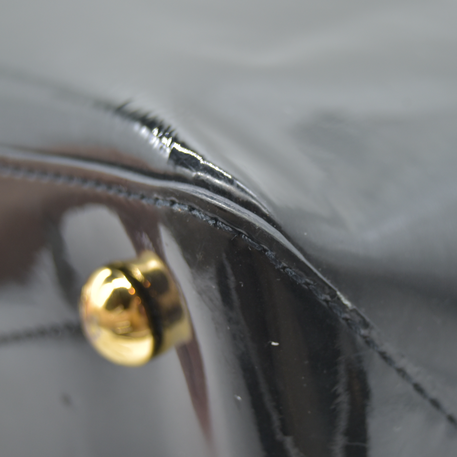 $2270 2018 Louis Vuitton Patent Calfskin Miroir Tote Black SN0188