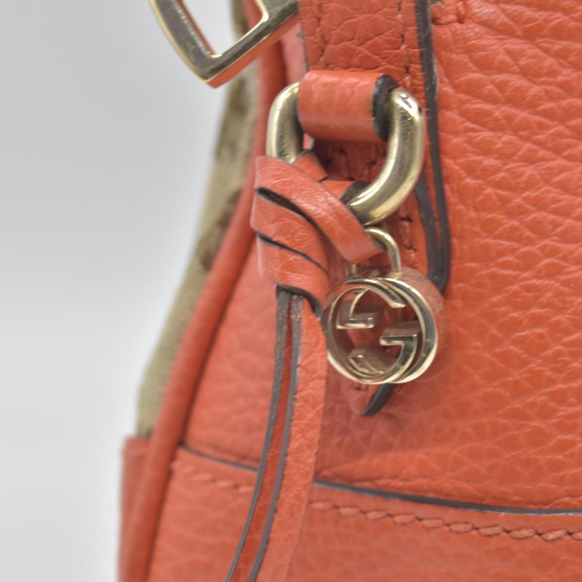 $1290 Gucci Bree GG Canvas Shoulder Bag Orange CONSIGNMENT