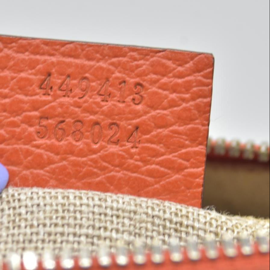 $1290 Gucci Bree GG Canvas Shoulder Bag Orange CONSIGNMENT