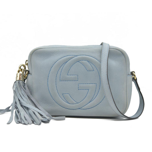 Gucci  Pebbled Calfskin Small Soho Disco Bag Blue