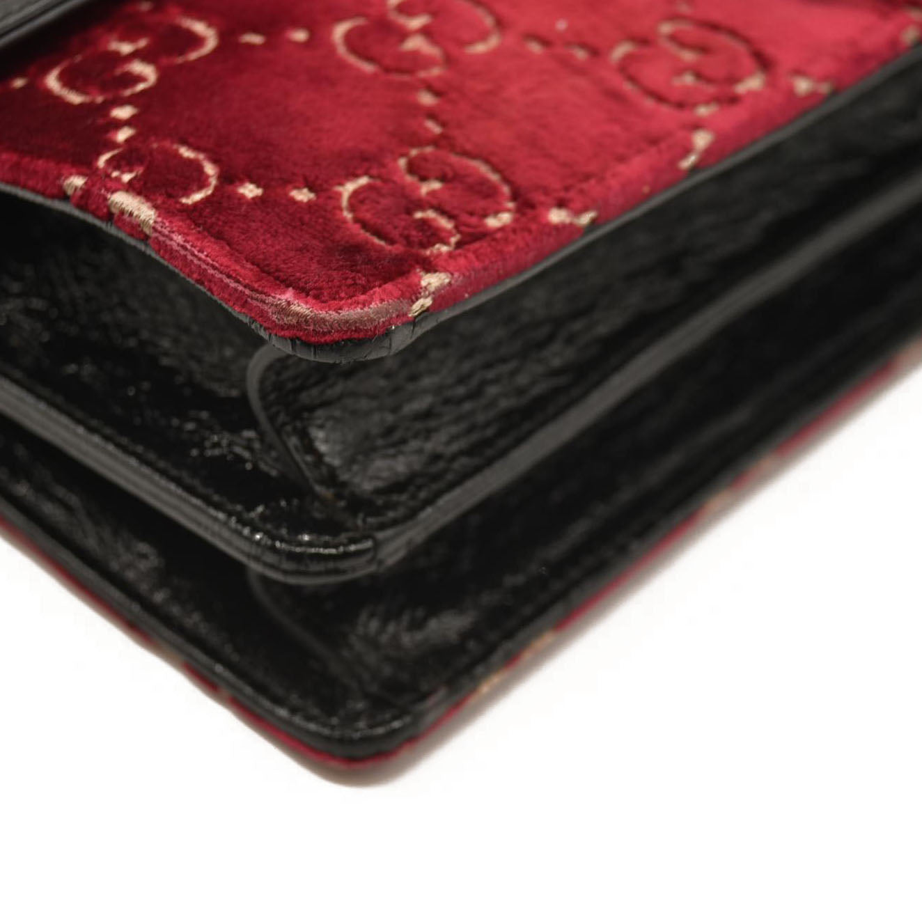 Gucci  Velvet Skipper Crystal GG Monogram Small Dionysus Shoulder Bag Red Cipria Black Black Diamond